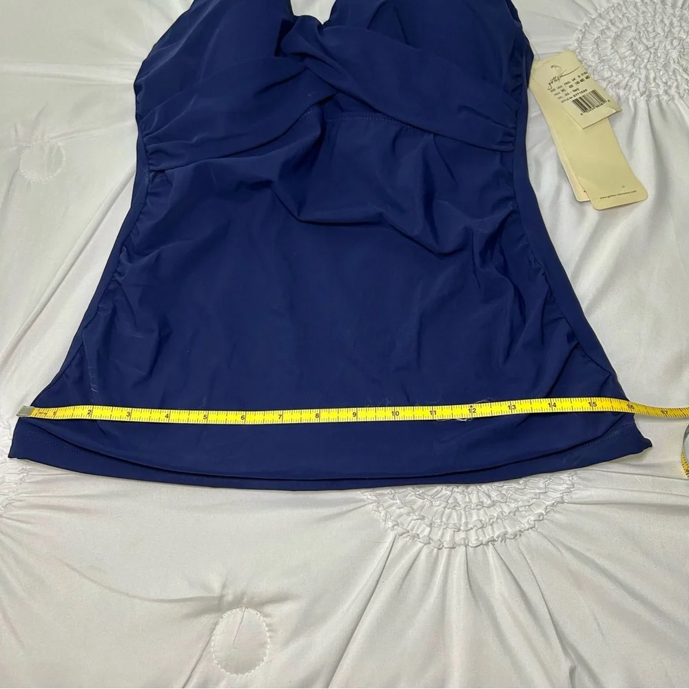 NWT Profile By Gottex Tutti Fruitti Blue Tankini Top Underwire Bra 36D